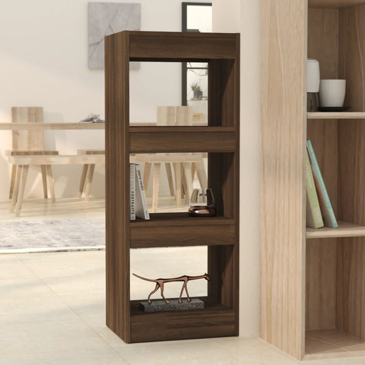 Bibliothèque/séparateur de pièce chêne brun 40x30x103cm matériau bois