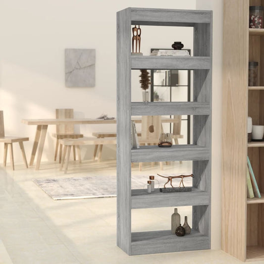 Bibliothèque/séparateur de pièce gris Sonoma 60x30x166 cm matériau bois