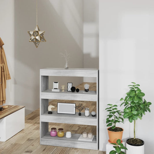 Bibliothèque/séparateur de pièce gris Sonoma 80x30x103 cm matériau bois