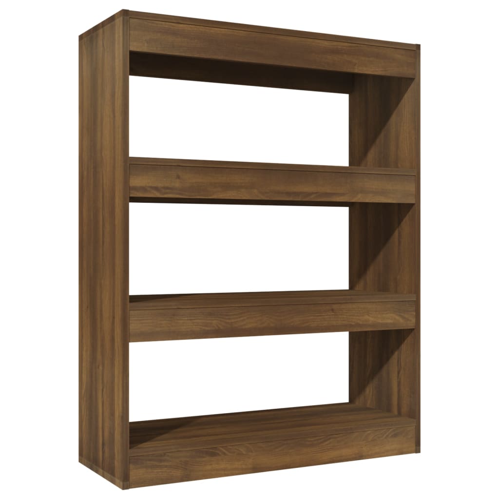Bibliothèque/séparateur de pièce chêne brun 80x30x103 cm matériau bois
