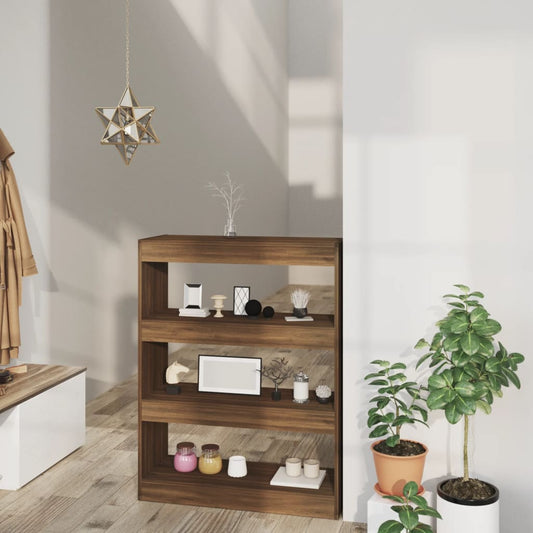 Bibliothèque/séparateur de pièce chêne brun 80x30x103 cm matériau bois