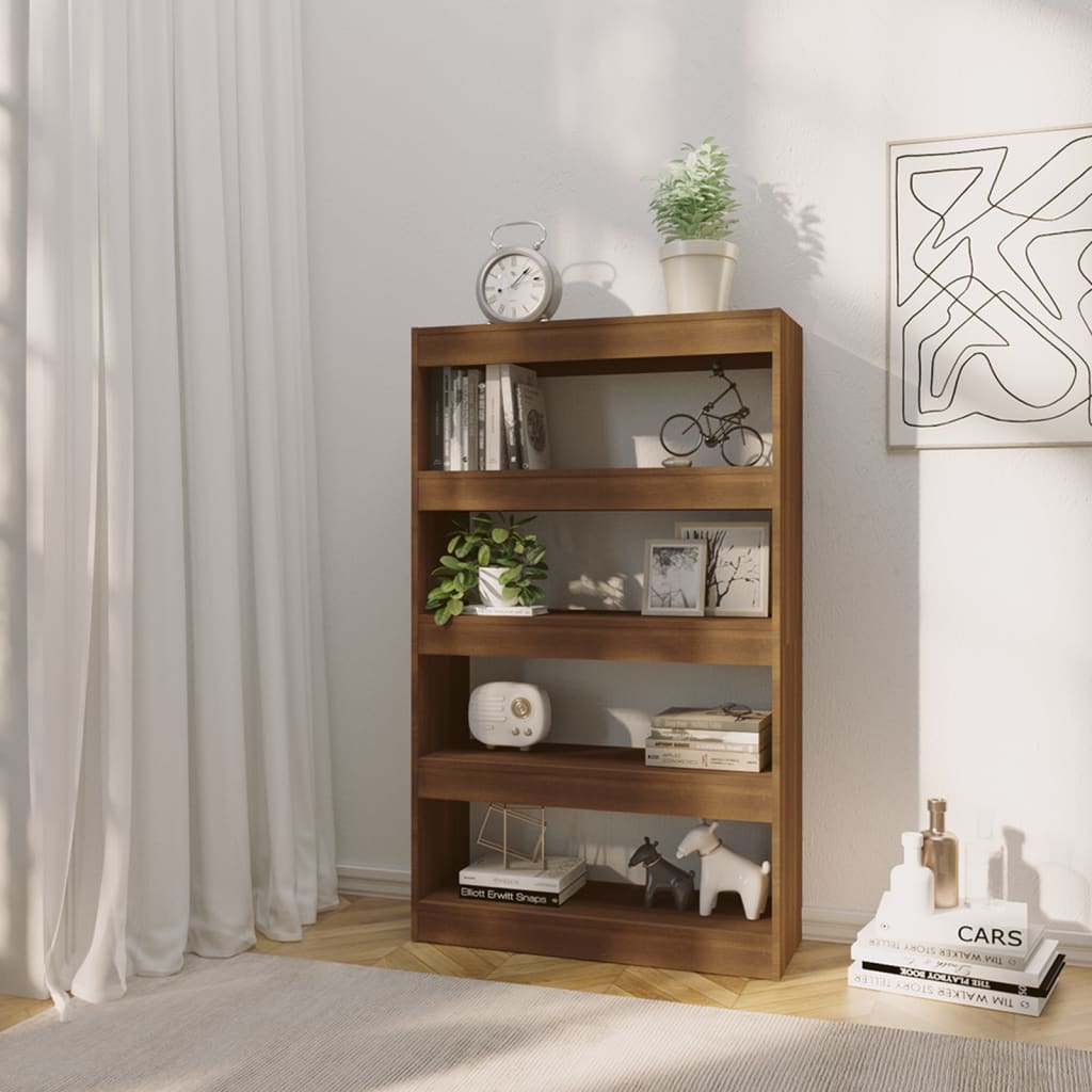 Bibliothèque/séparateur de pièce chêne brun 80x30x135 cm matériau bois