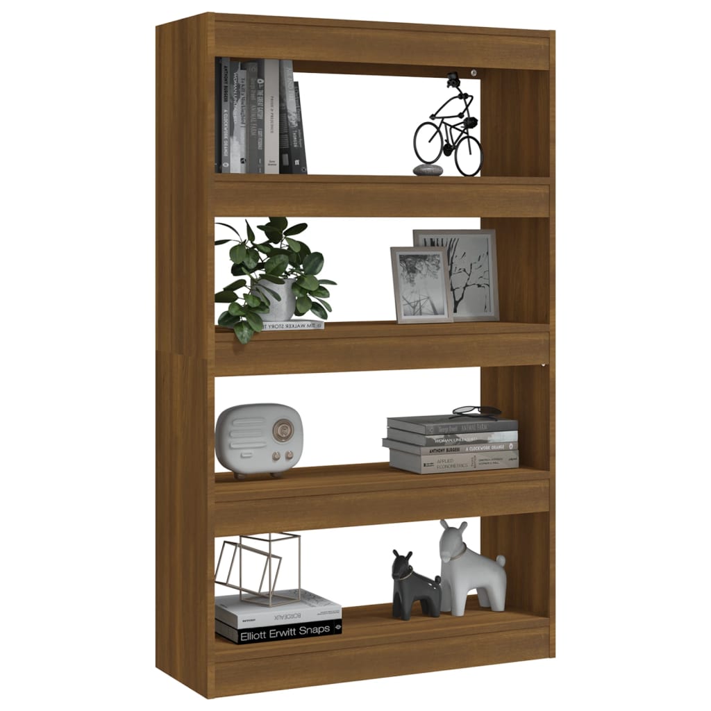 Bibliothèque/séparateur de pièce chêne brun 80x30x135 cm matériau bois