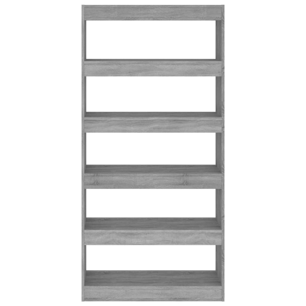 Bibliothèque/séparateur de pièce gris Sonoma 80x30x166 cm matériau bois