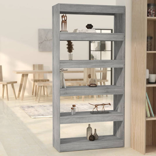 Bibliothèque/séparateur de pièce gris Sonoma 80x30x166 cm matériau bois