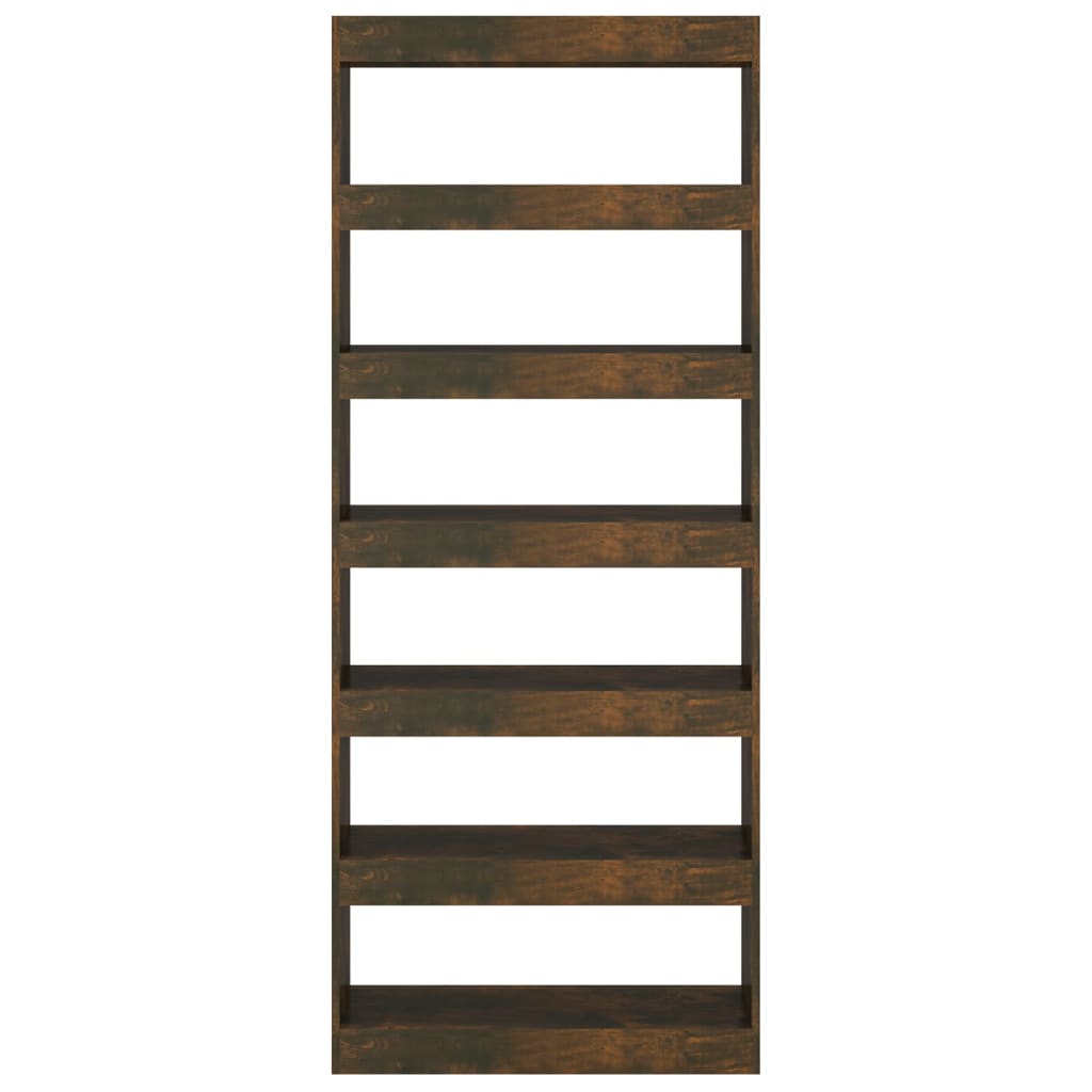 Bookcase/room divider smoked oak 80x30x198 cm wood material