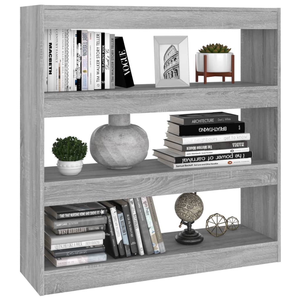 Bibliothèque/séparateur de pièce Gris Sonoma 100×30×103 cm