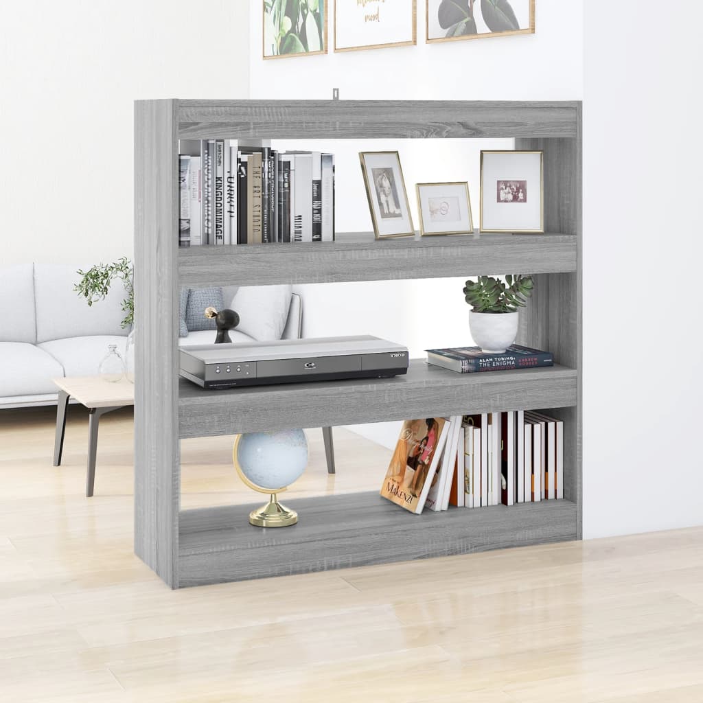 Bibliothèque/séparateur de pièce Gris Sonoma 100×30×103 cm