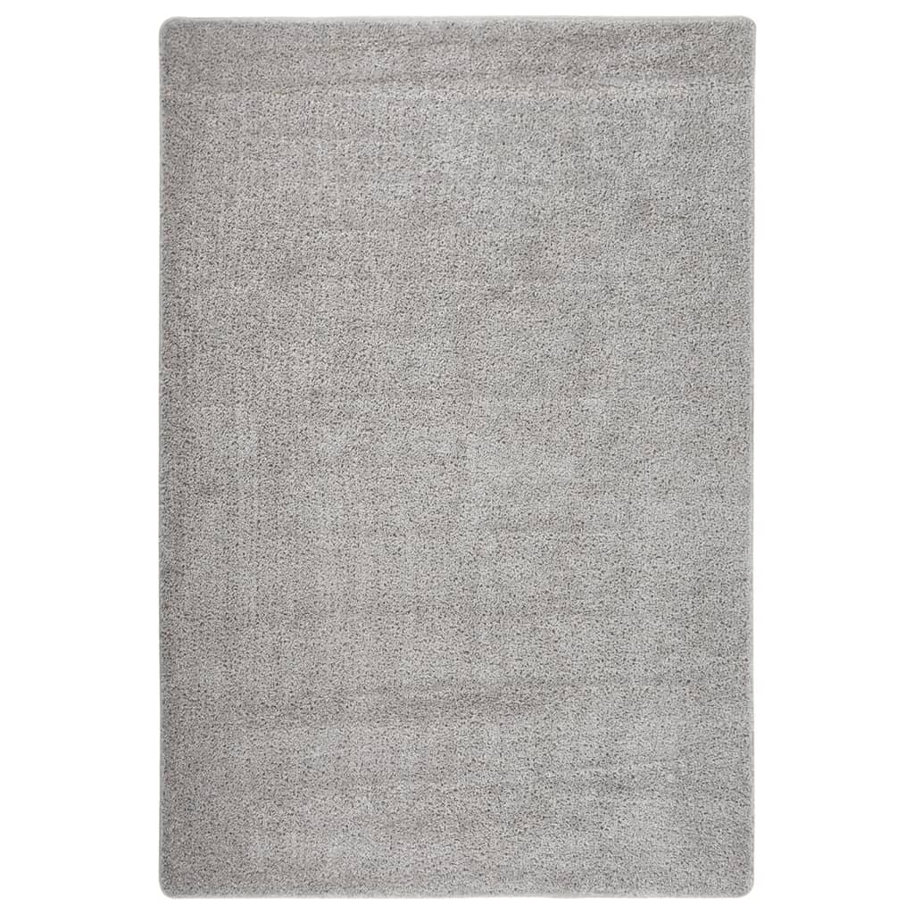 Tapis Shaggy gris clair 140x200 cm antidérapant