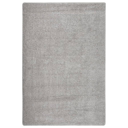 Tapis Shaggy gris clair 140x200 cm antidérapant