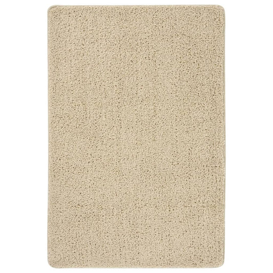 Tapis Shaggy crème 140x200 cm antidérapant