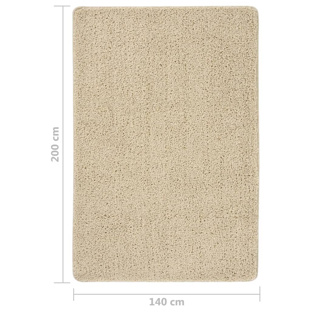 Tapis Shaggy crème 140x200 cm antidérapant