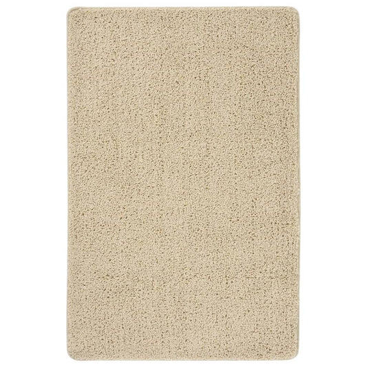 Tapis Shaggy crème 200x290 cm antidérapant