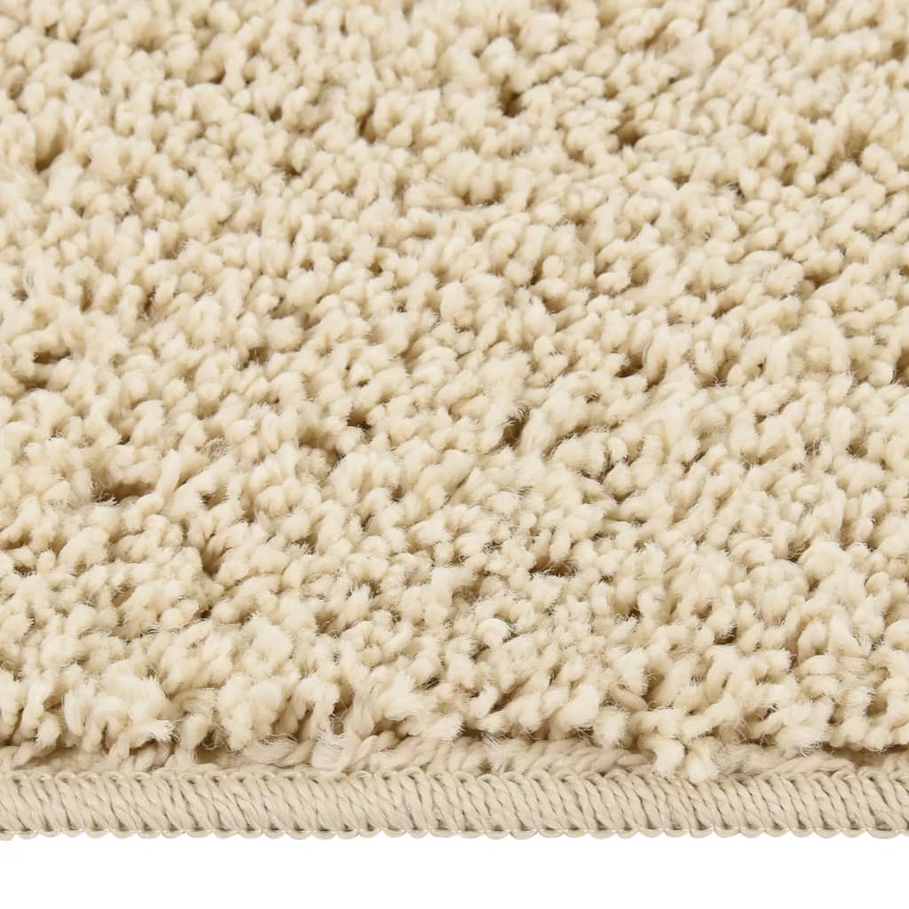 Tapis Shaggy crème 200x290 cm antidérapant