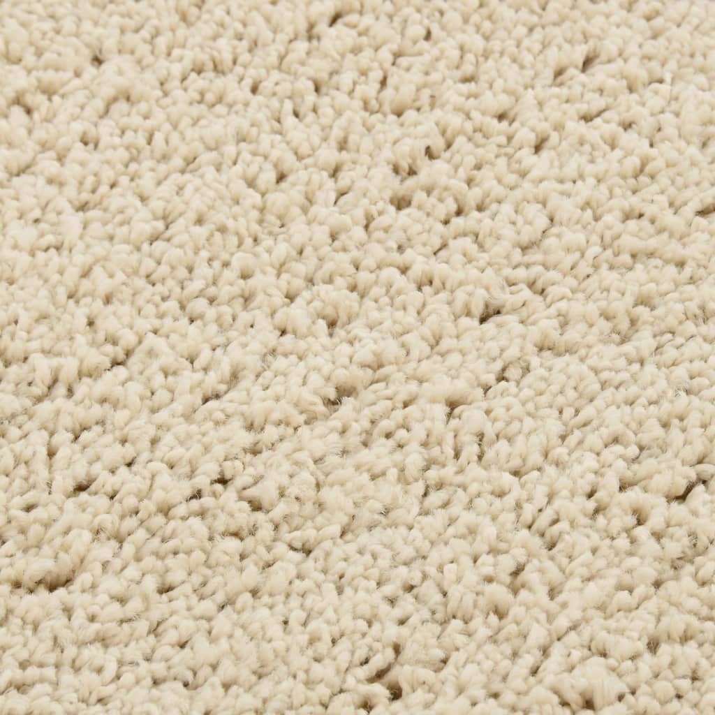 Tapis Shaggy crème 200x290 cm antidérapant