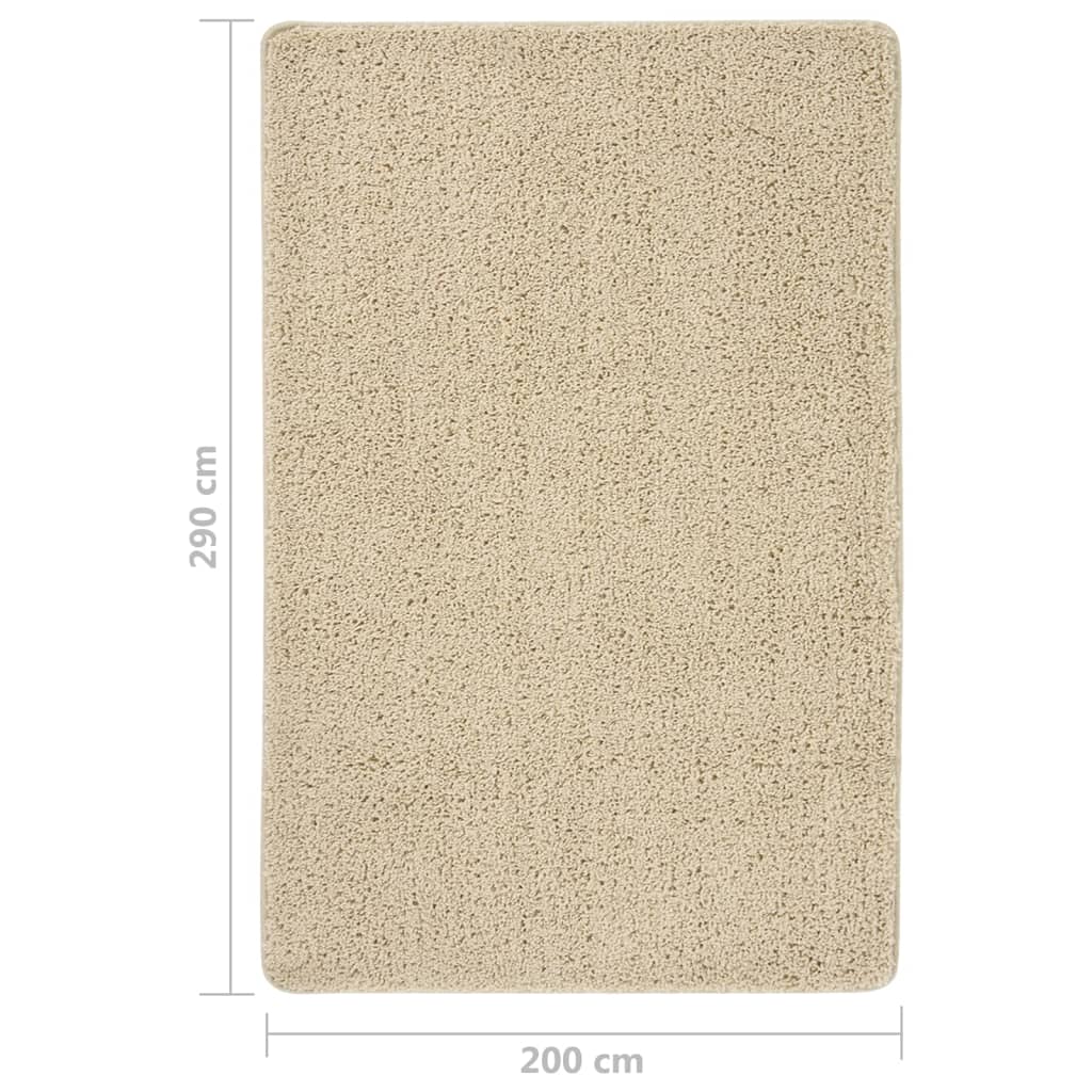 Tapis Shaggy crème 200x290 cm antidérapant
