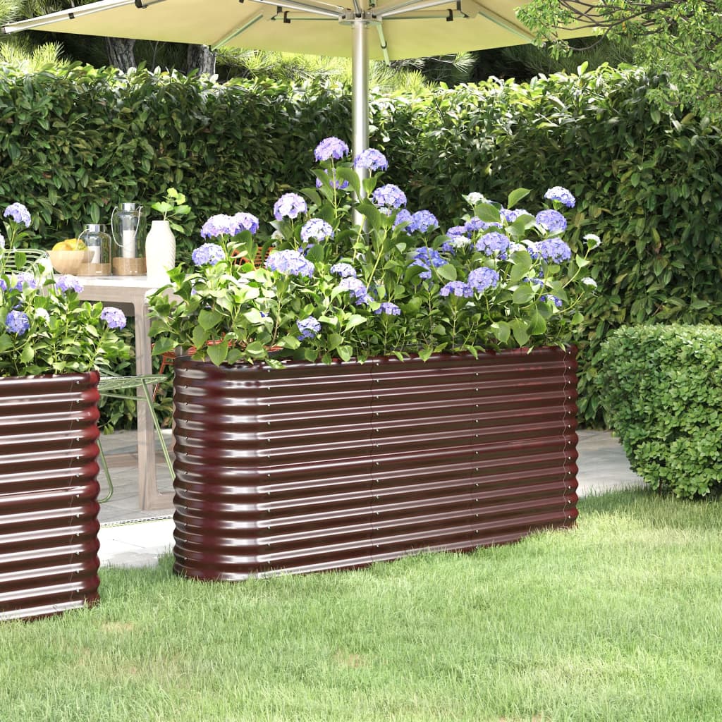 Hochbeet Verzinkter Stahl 152x40x68 cm Braun