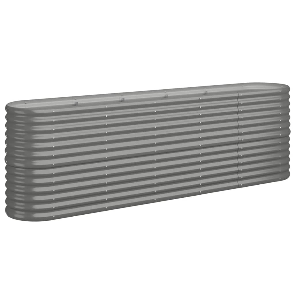 Hochbeet Verzinkter Stahl 224x40x68 cm Grau