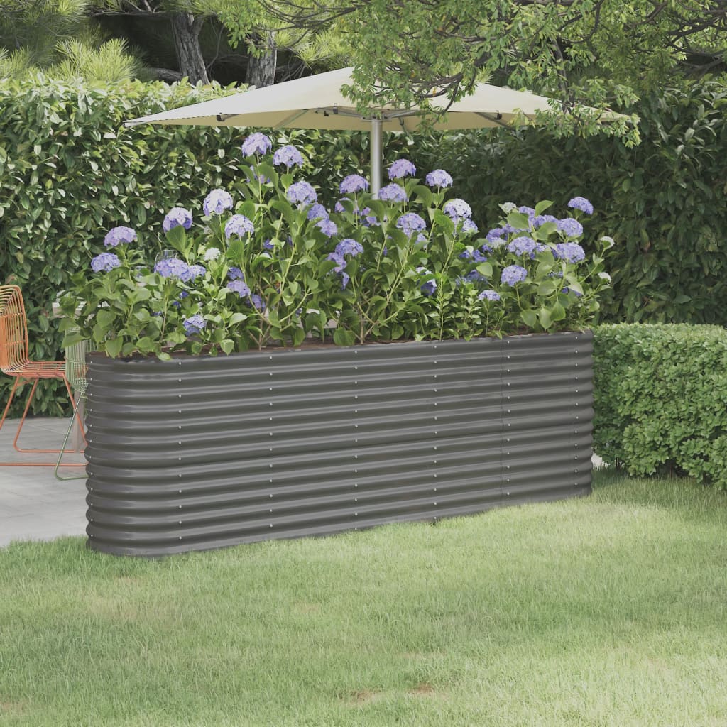 Hochbeet Verzinkter Stahl 224x40x68 cm Grau
