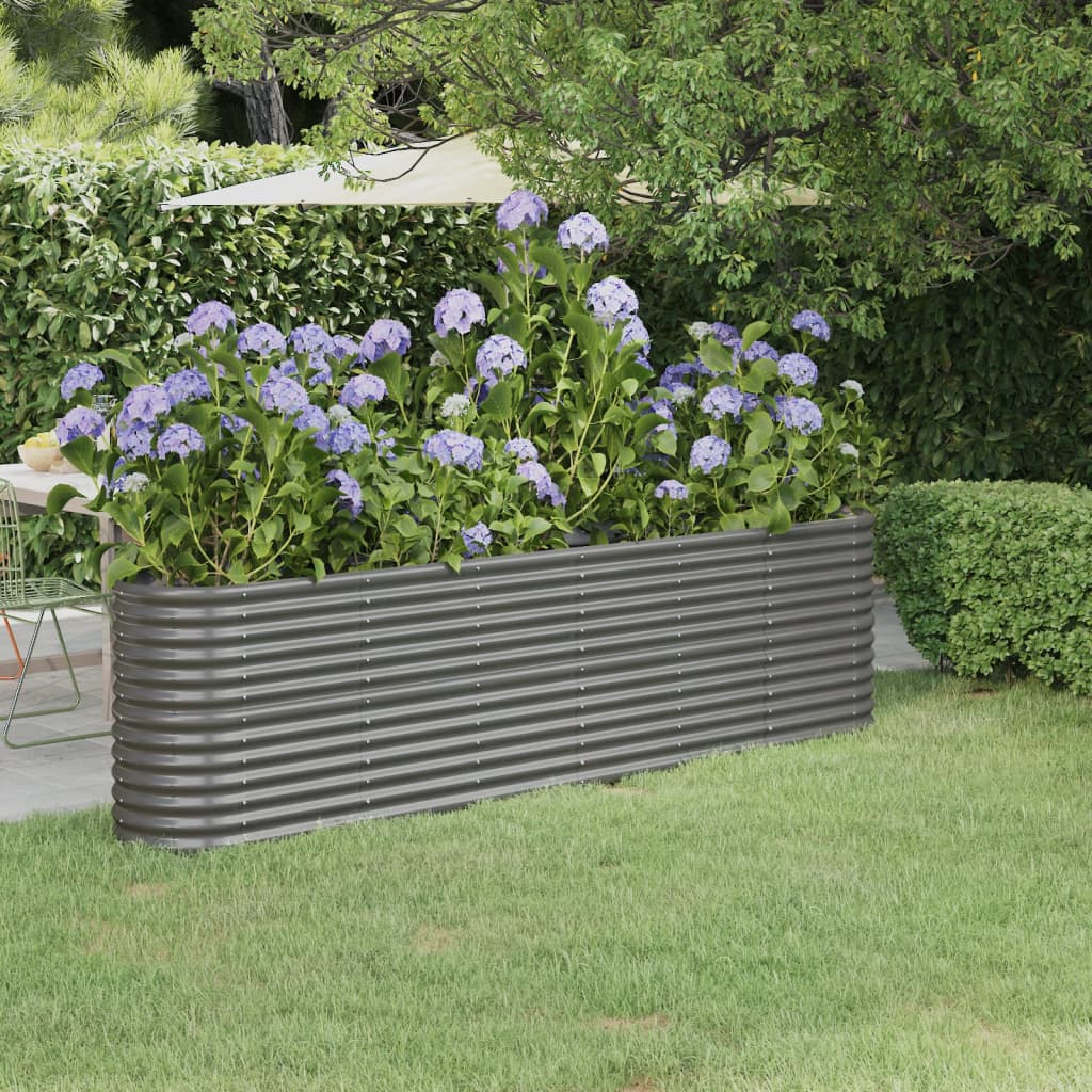 Hochbeet Verzinkter Stahl 260x40x68 cm Grau