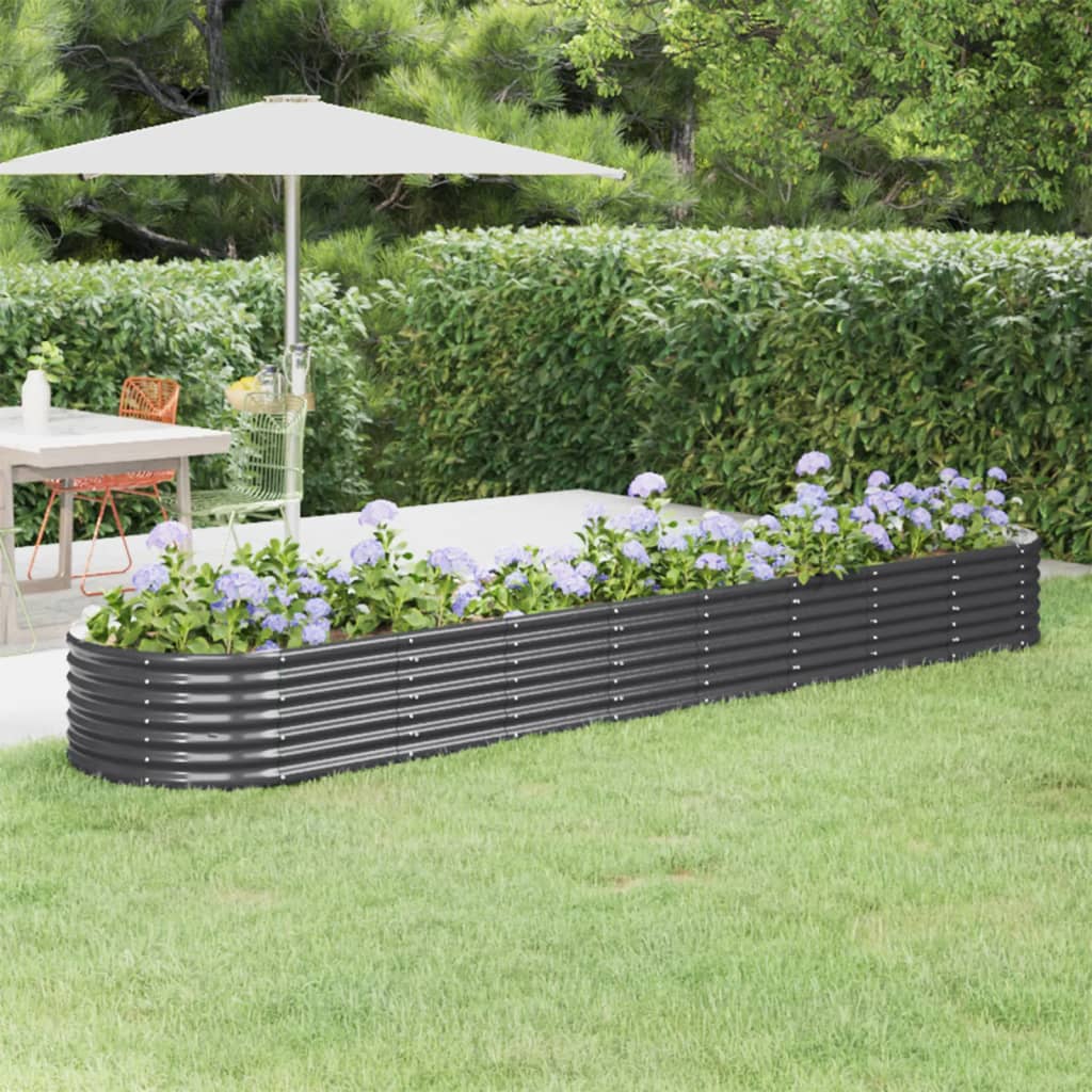 Hochbeet Verzinkter Stahl 368x80x36 cm Anthrazit