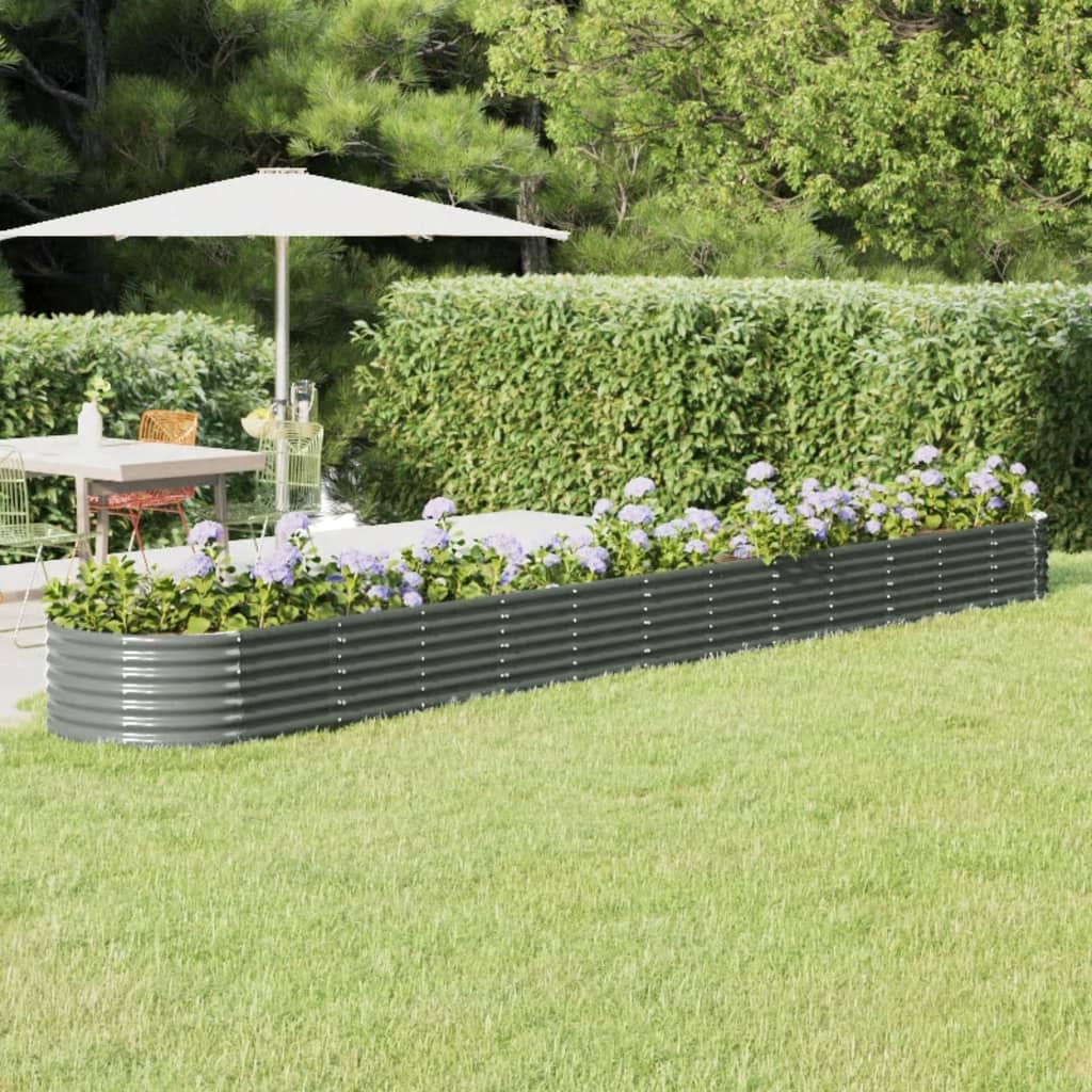 Hochbeet Verzinkter Stahl 512x80x36 cm Grau