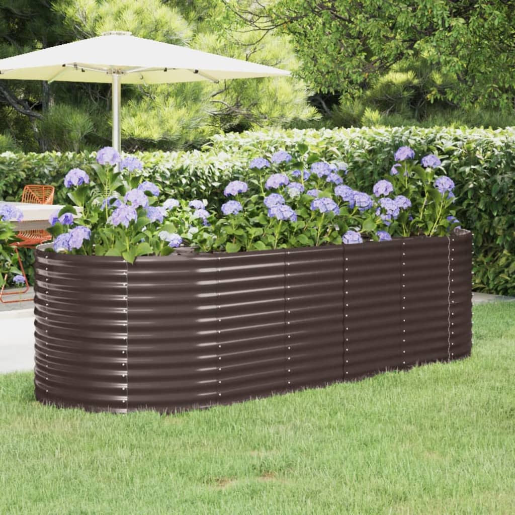 Hochbeet Verzinkter Stahl 249x100x68 cm Braun