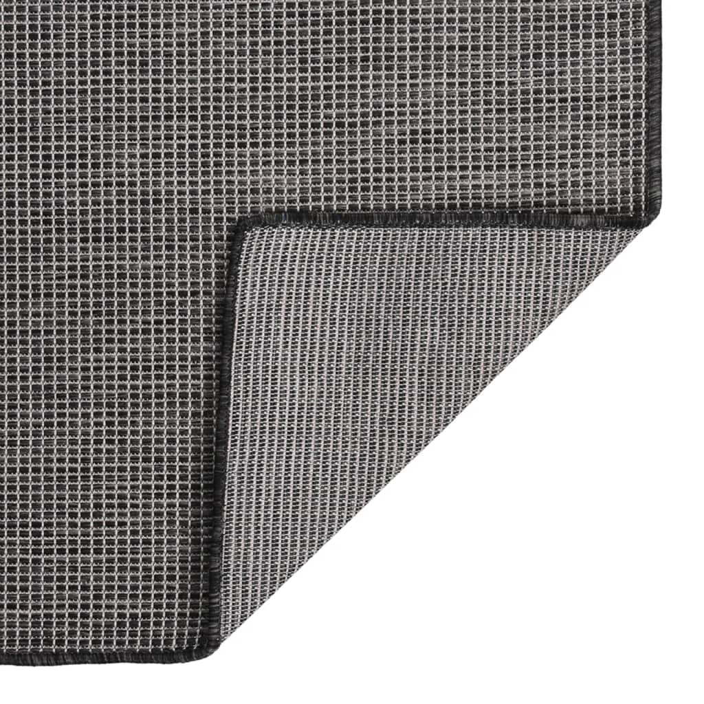 Outdoor carpet flat weave 200x280 cm gray