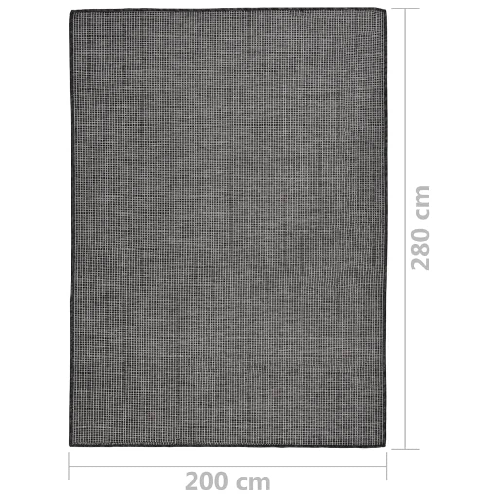 Outdoor carpet flat weave 200x280 cm gray