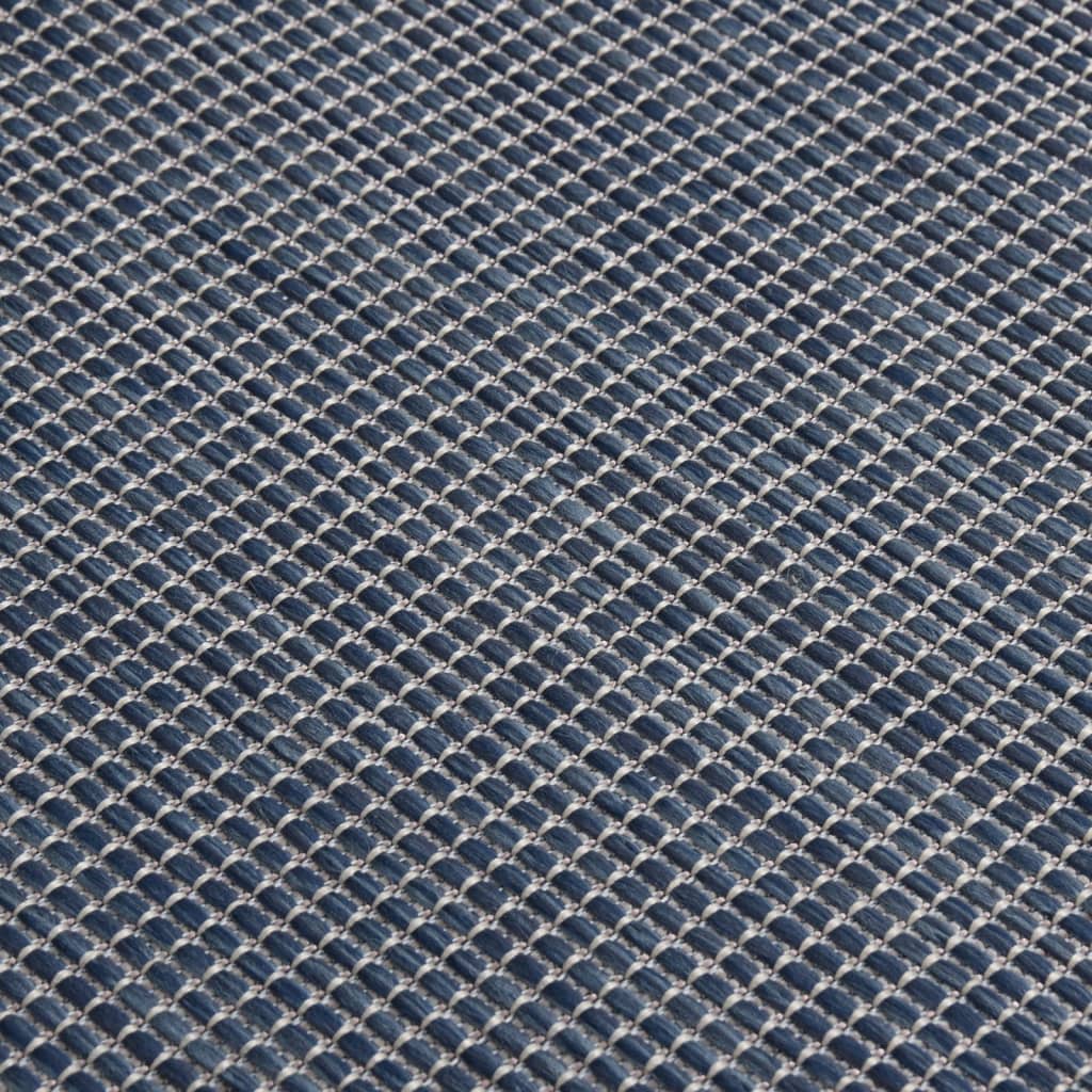 Outdoor rug flat weave 160x230 cm blue