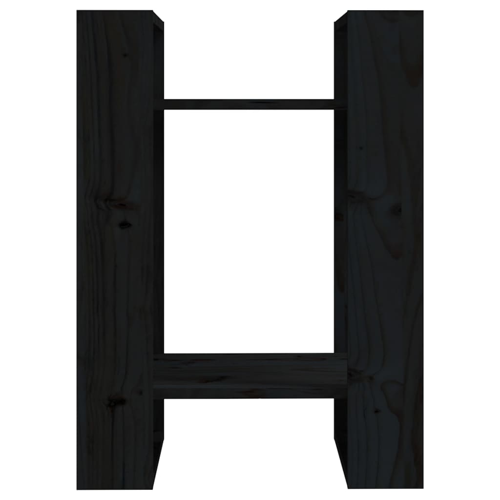 Bibliothèque/séparateur de pièce noir 41x35x57 cm bois de pin massif
