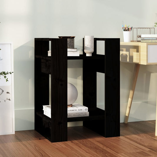 Bibliothèque/séparateur de pièce noir 41x35x57 cm bois de pin massif