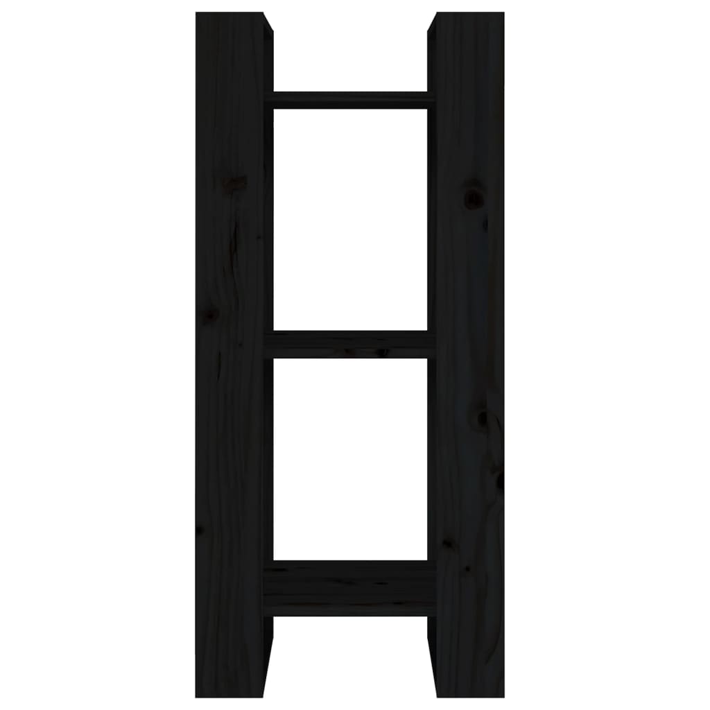 Bookcase/room divider black 41x35x91 cm solid pine wood