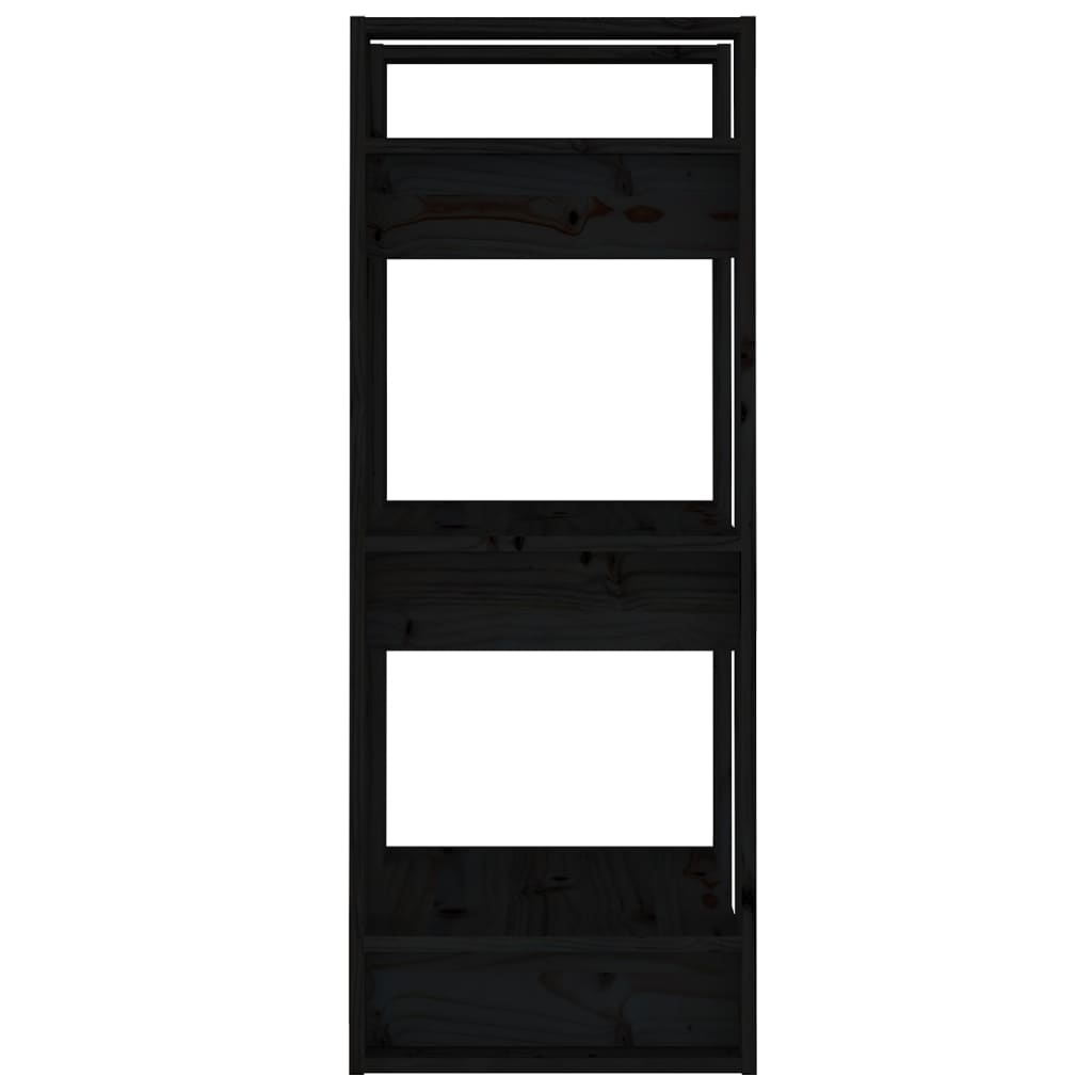 Bookcase/room divider black 41x35x91 cm solid pine wood