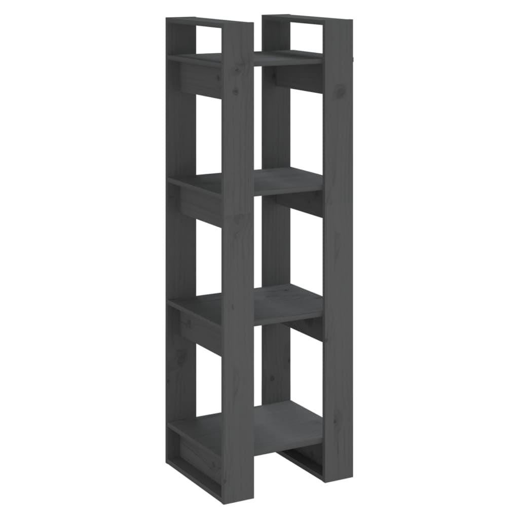 Bibliothèque/séparateur de pièce gris 41x35x125 cm bois de pin massif