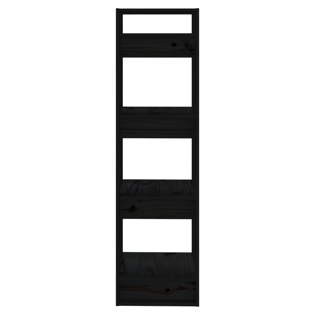 Bibliothèque/séparateur de pièce noir 41x35x125 cm bois de pin massif