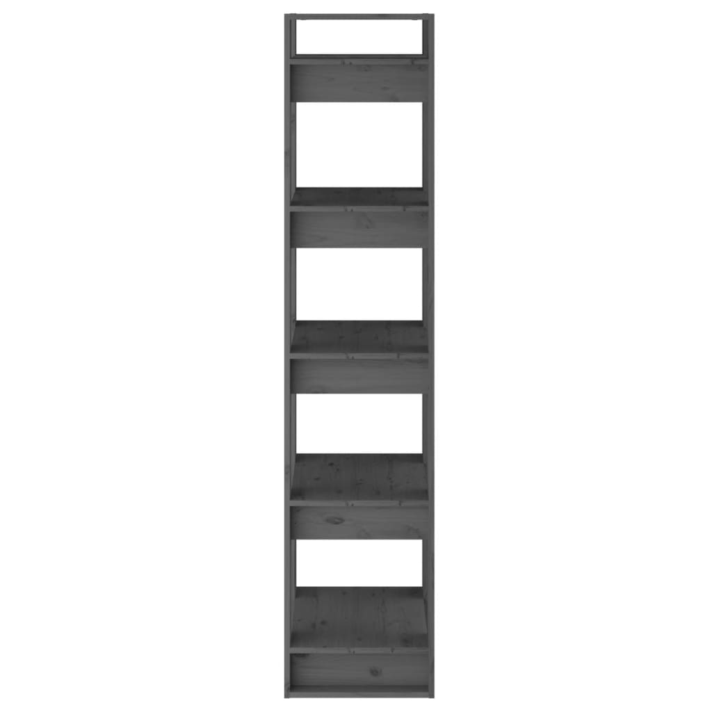 Bibliothèque/séparateur de pièce gris 41x35x160 cm bois de pin massif