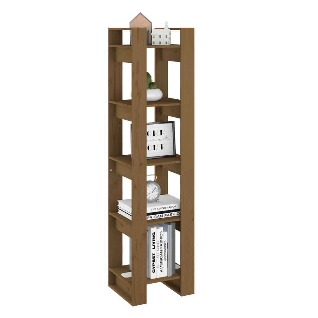 Bibliothèque/séparateur de pièce marron miel 41x35x160cm bois de pin massif