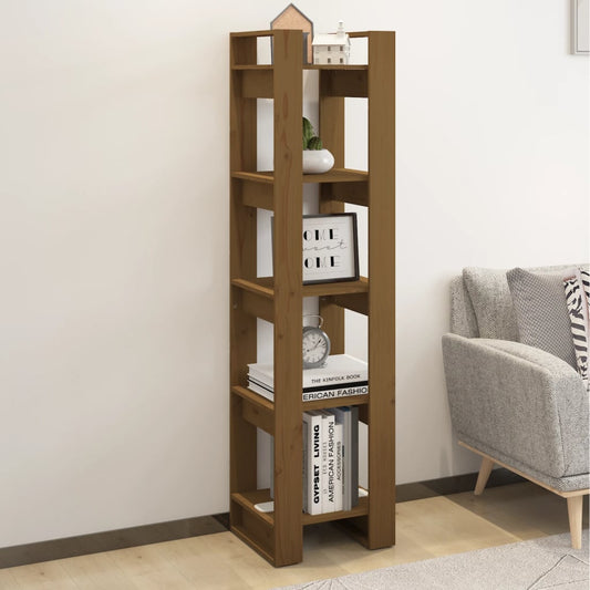 Bibliothèque/séparateur de pièce marron miel 41x35x160cm bois de pin massif