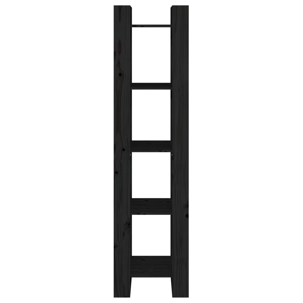 Bookcase/room divider black 41x35x160 cm solid pine wood