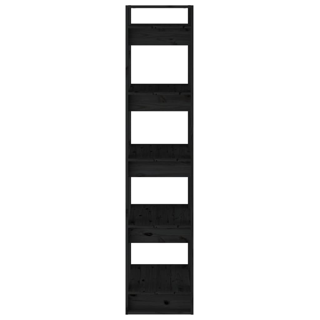 Bookcase/room divider black 41x35x160 cm solid pine wood
