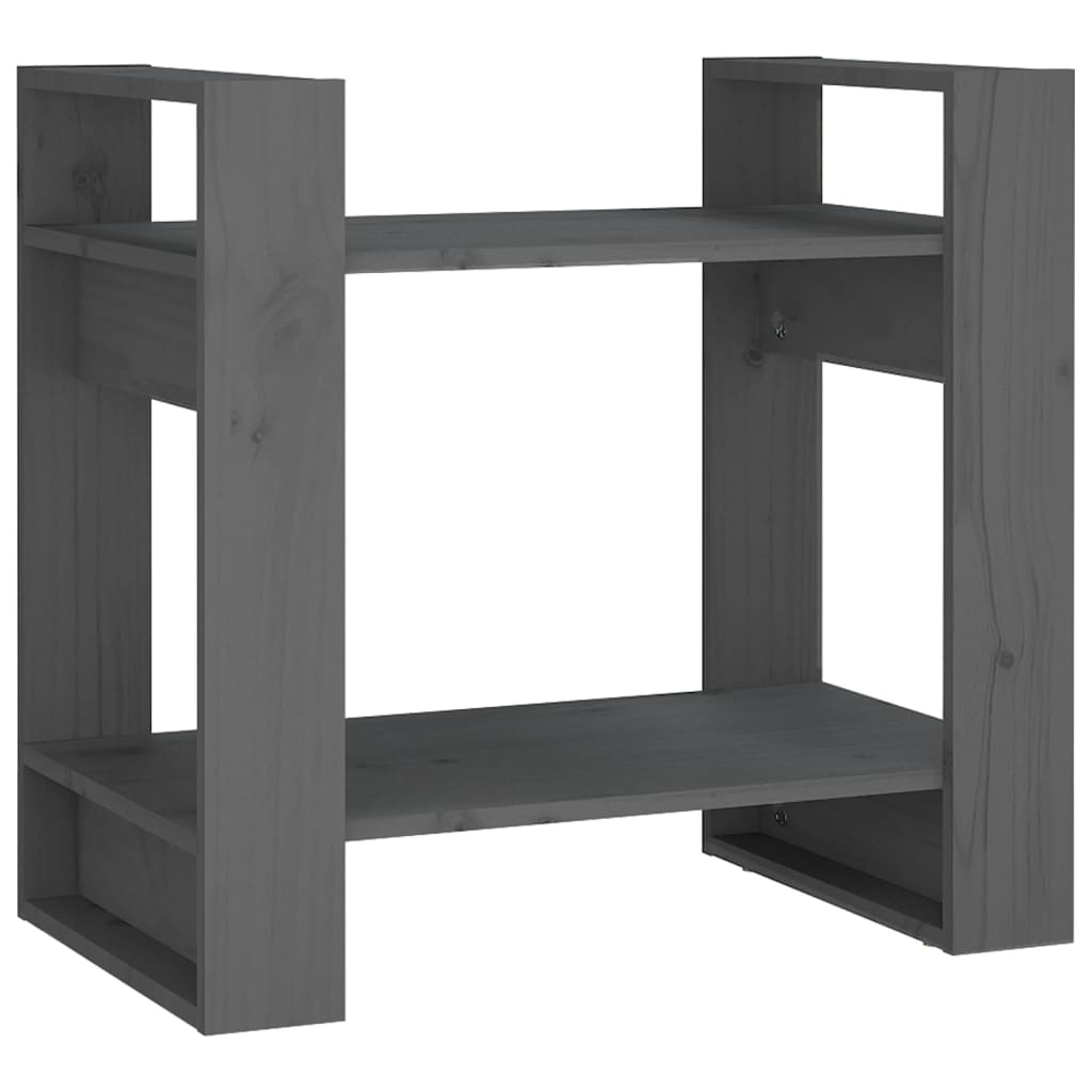 Bibliothèque/séparateur de pièce gris 60x35x57 cm bois de pin massif