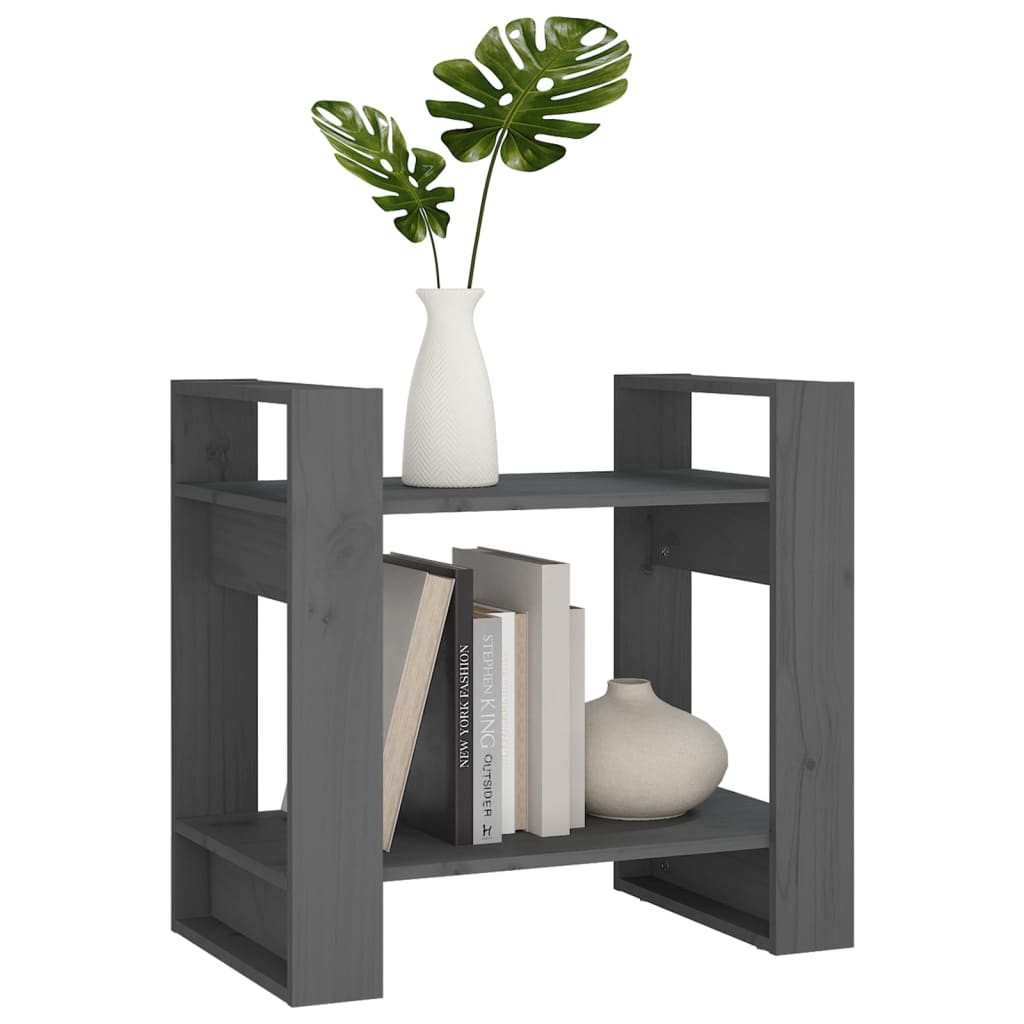 Bibliothèque/séparateur de pièce gris 60x35x57 cm bois de pin massif