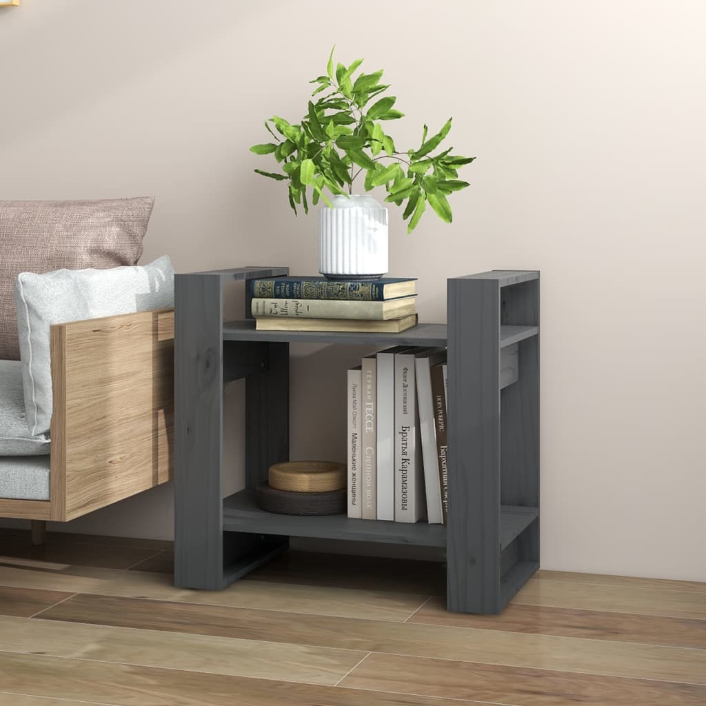 Bibliothèque/séparateur de pièce gris 60x35x57 cm bois de pin massif