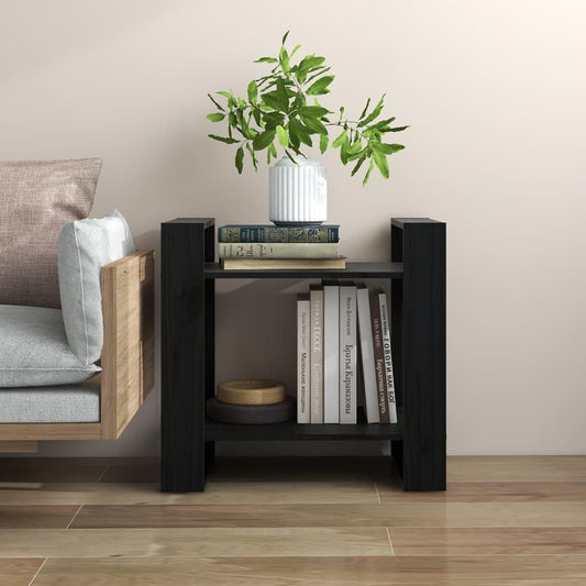 Bibliothèque/séparateur de pièce noir 60x35x57 cm bois de pin massif