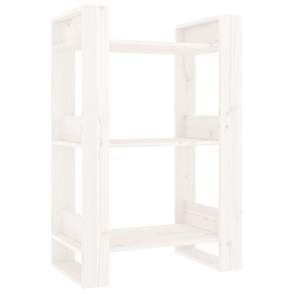 Bibliothèque/séparateur de pièce blanc 60x35x91 cm bois de pin massif