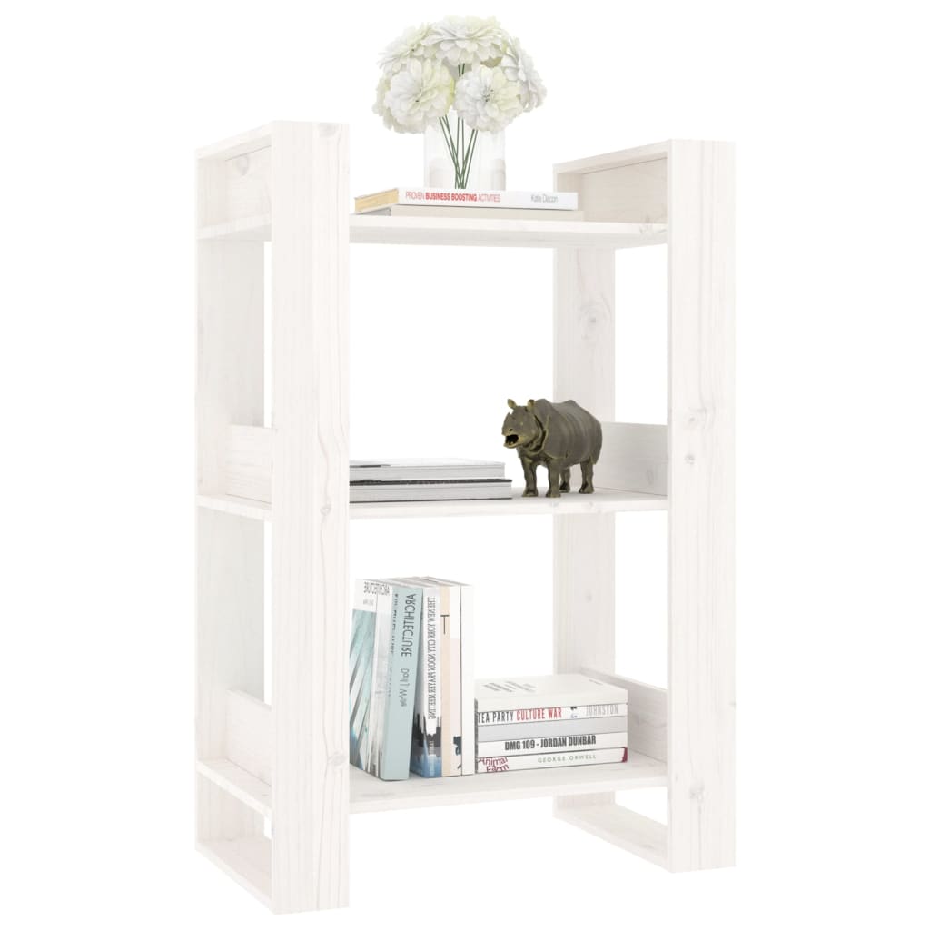 Bibliothèque/séparateur de pièce blanc 60x35x91 cm bois de pin massif