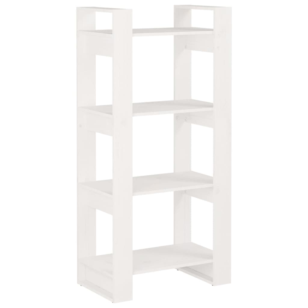Bibliothèque/séparateur de pièce blanc 60x35x125 cm bois massif