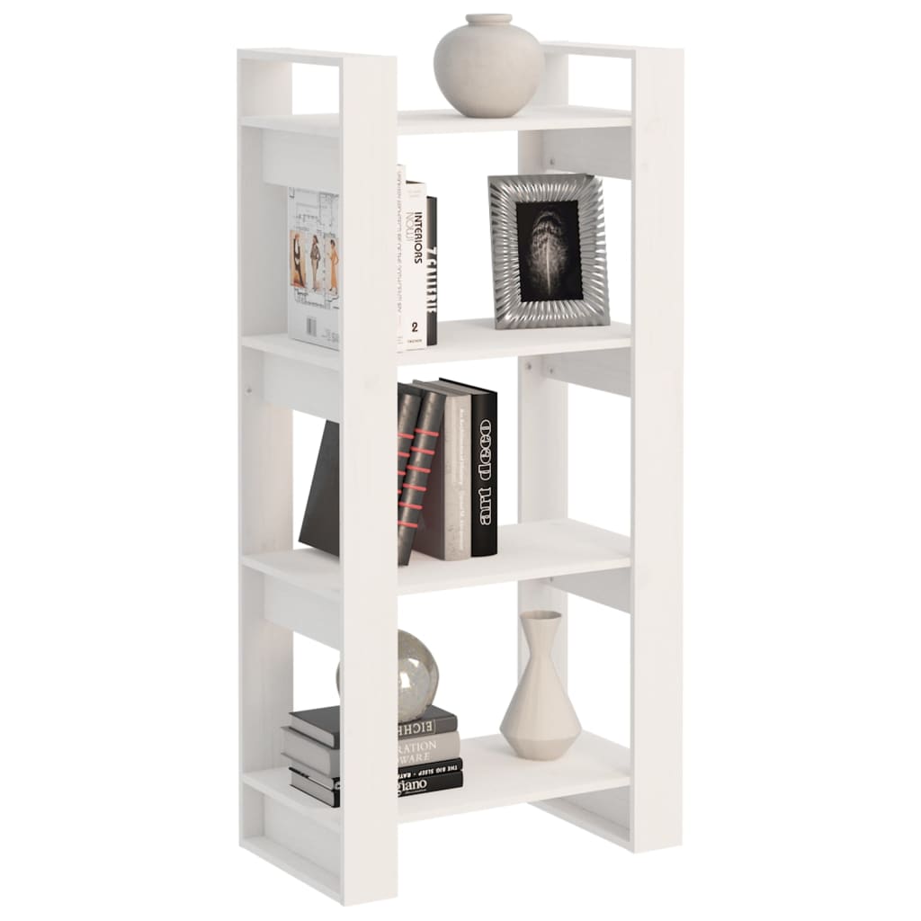 Bibliothèque/séparateur de pièce blanc 60x35x125 cm bois massif