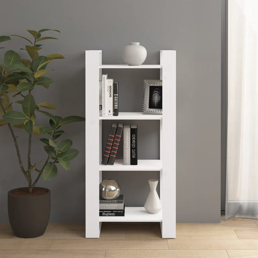 Bibliothèque/séparateur de pièce blanc 60x35x125 cm bois massif